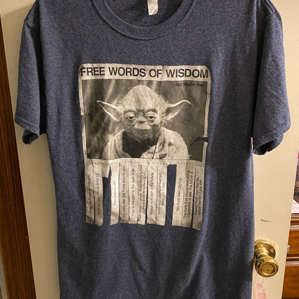 90'S JERZEES BABY YODA MENS SZ MED SHORT SLEEVE T  SHIRT 90% COTTON STAR WARS